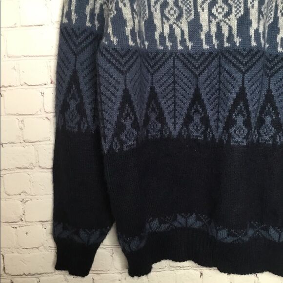 The Alpaca Connection Knit Sweater Pullover Navy Blue Made In Peru Size M - Picture 11 of 13